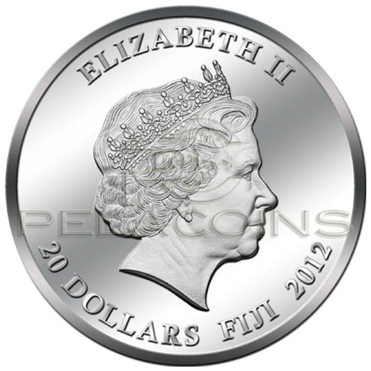 Fiji 2012 20$ Exotic Endangered Wildlife - Paradisebird 2oz