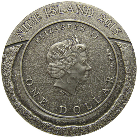 Niue Islands 2015 1$ Wolfe Creek Crater Meteorite 1oz