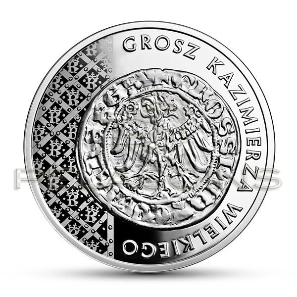 Polska 2015 20 zł. Historia Monety Polskiej - grosz Kazimierza Wielkiego
