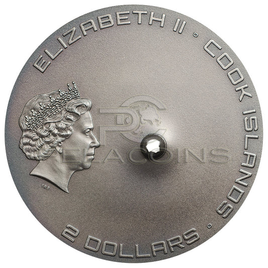 Cook Islands 2016 2$ Tamdakht Meteorite Strike 1/2oz silver