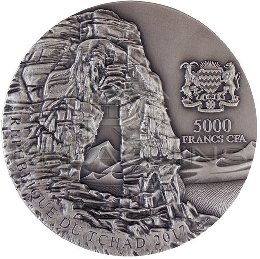 Chad 2017 5000 Francs Libyan Desert Glass - Meteorite Art 5oz