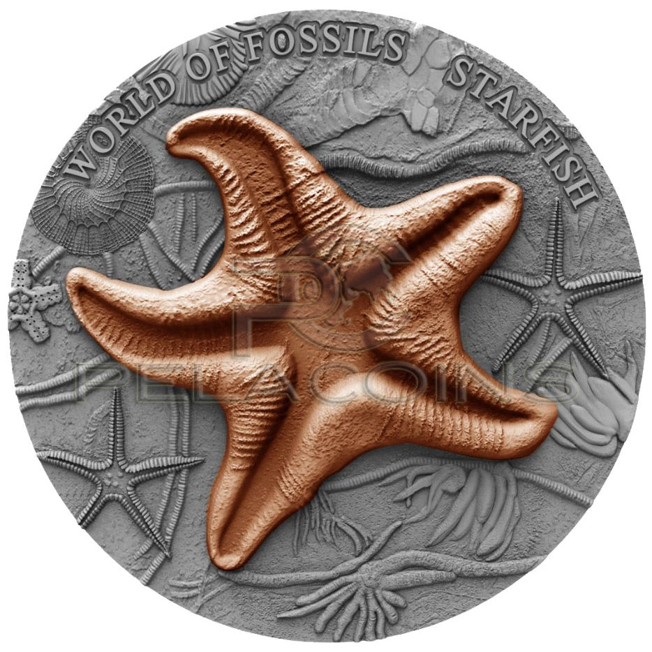 Niue Island 2019 2$ World of Fossils - Starfish 2oz