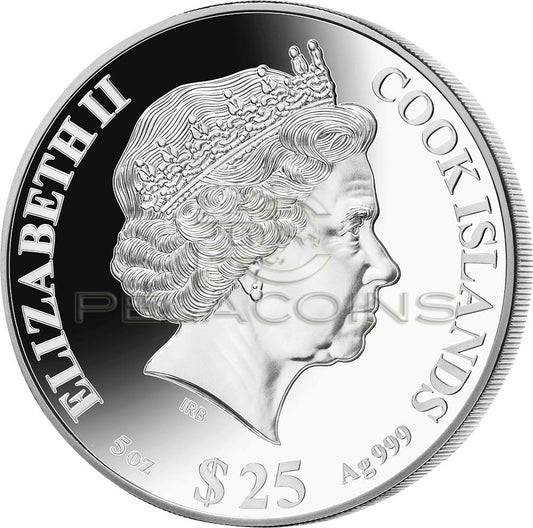 Cook Islands 2020 25$ Mother of Pearl - RAT Lunar Year 5oz