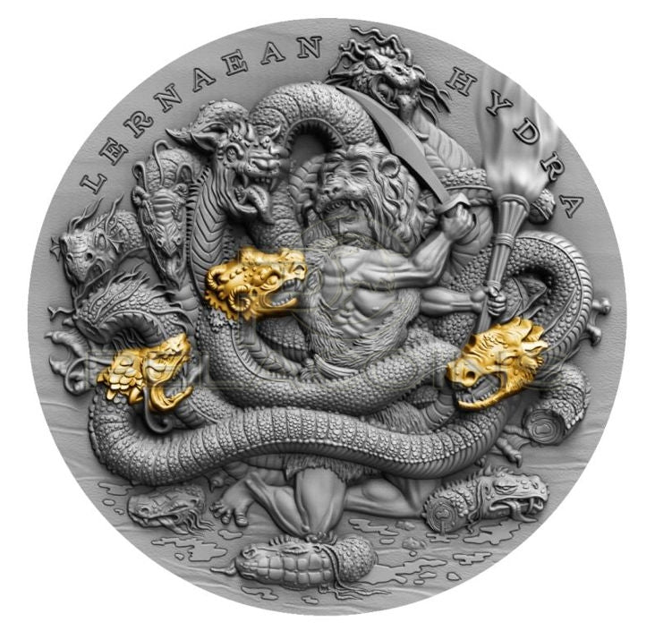 Niue 2019 5$ Lernaean Hydra Twelve Labours of Hercules 2oz