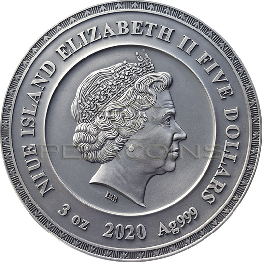 Niue Island 2020 5$ Amun-Ra Divine Faces Of The Sun 3oz Silver Coin