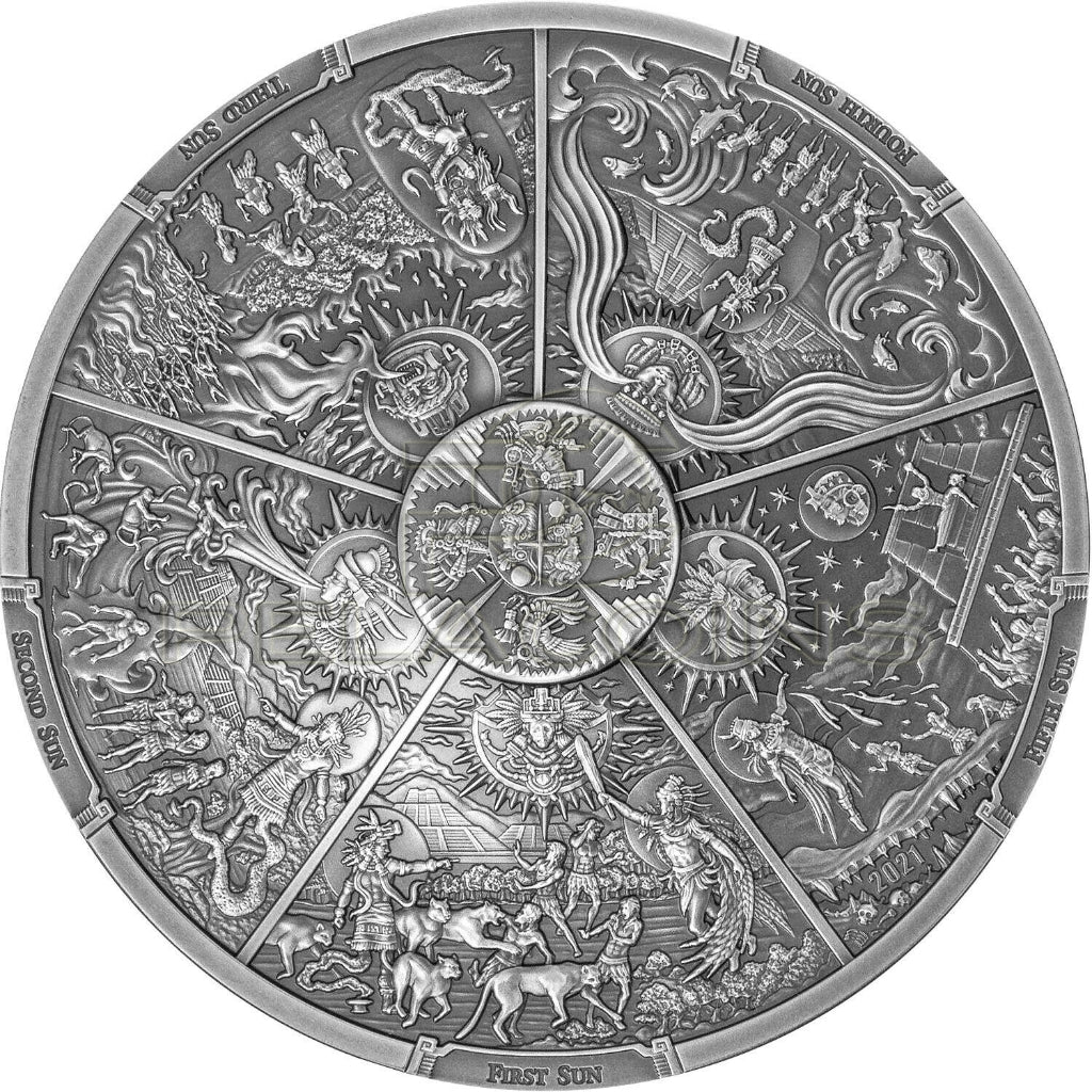 Palau 2021 20$ Ages of Man - Aztec Five Suns 3oz