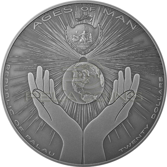 Palau 2021 20$ Ages of Man - Aztec Five Suns 3oz