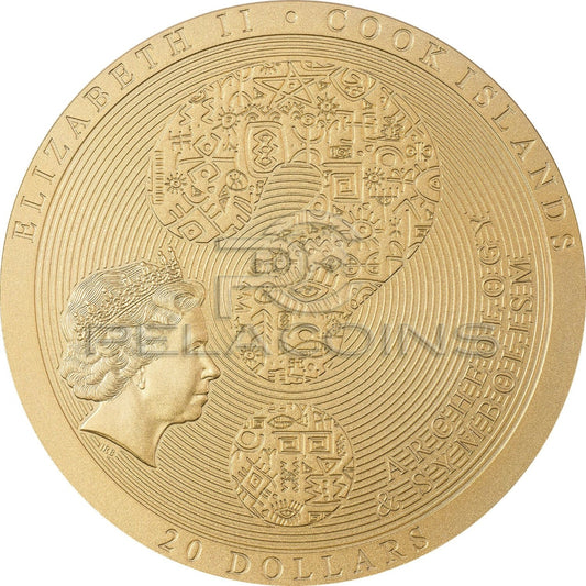 Cook Islands 2021 20$ Archeology & Symbolism - Bactrian Cybele Disk gilded 3oz