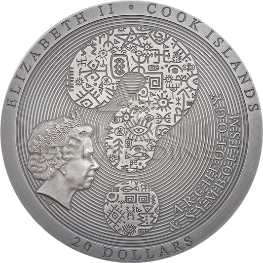 Cook Island 2022 20$ Tutankhamun’s Tomb 1922 Antiqued – Archeology & Symbolism 3oz
