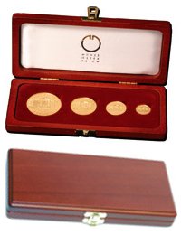 Drewniane etui prezentacyjne do 4 złotych monet Wiedeńscy Filharmonicy