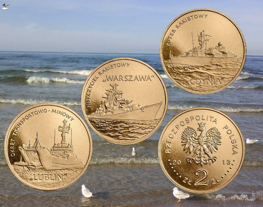 Kolekcja Polskie okręty - 8 monet Nordic Gold