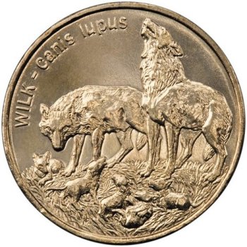 2 zł, Zwierzęta świata - Wilk (łac. Canis lupus), 1999