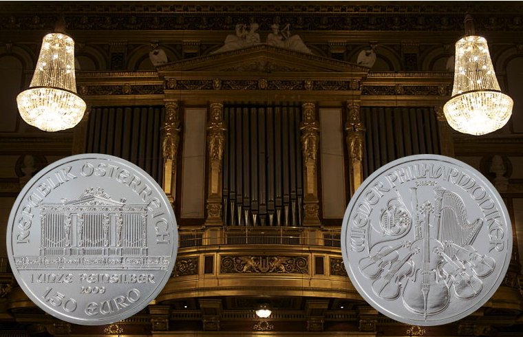 1,5 Euro, Srebrna moneta bulionowa Wiedeńscy Filharmonicy  (Wiener Philharmoniker 1 oz)