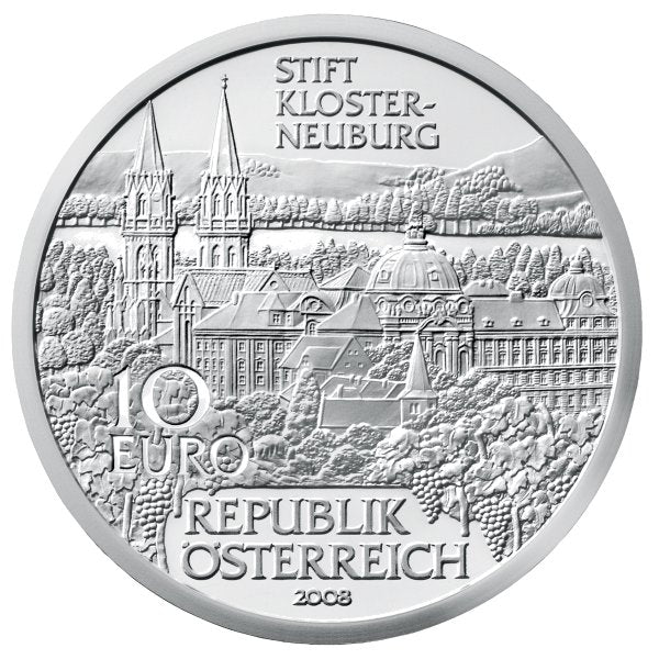 10 Euro, Great Abbeys of Austria - Klosterneuburg Abbey, 2008