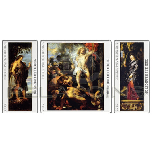 Tokelau 2012 2$ + 2 x 1$ The Resurrection of Christ Triptych