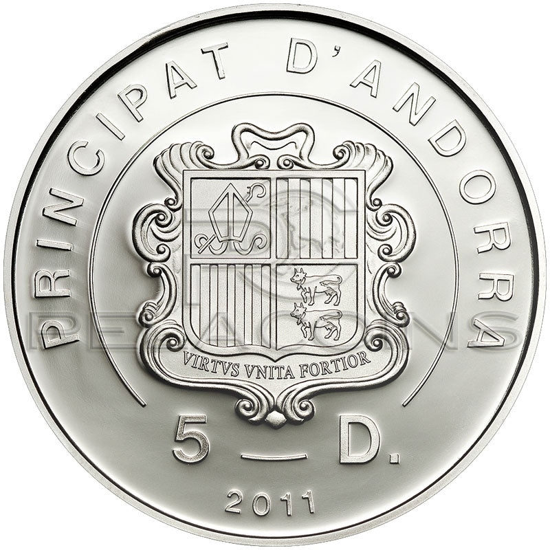 Andora 2011 5 Dinar Beatyfikacja Jana Pawła II + Hologram