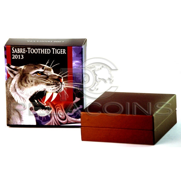 Burkina Faso 2013 1000 Francs Smilodon - Saber Toothed Tiger - Real eye effect