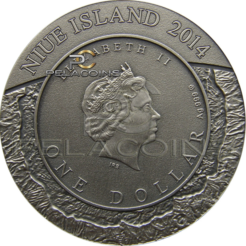Niue Island 2014 1$ Meteor Canyon Diablo Meteorite 1oz