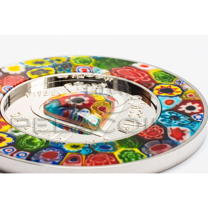 Cook Islands 2015 5$ Murrine Millefiori Glass Art