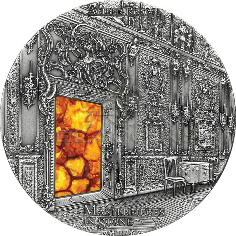 Fiji 2015 10$ Masterpieces in Stone - Amber Room 3oz
