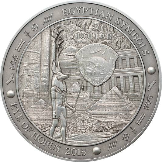 Palau 2014 20$ Egyptian Symbols - Eye of Horus 3oz