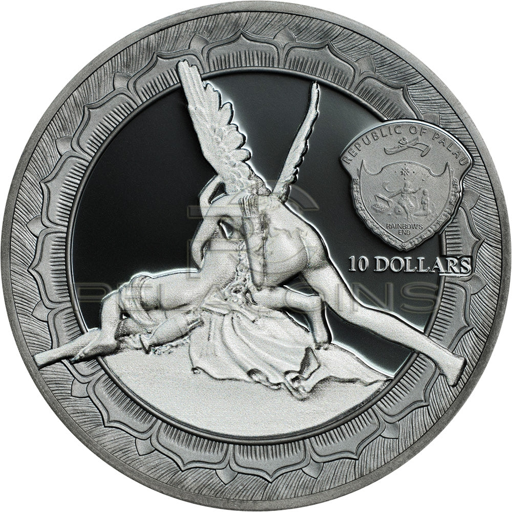 Palau 2016 10$ CUPID AND PSYCHE Eternal Sculptures Canova 2 Oz