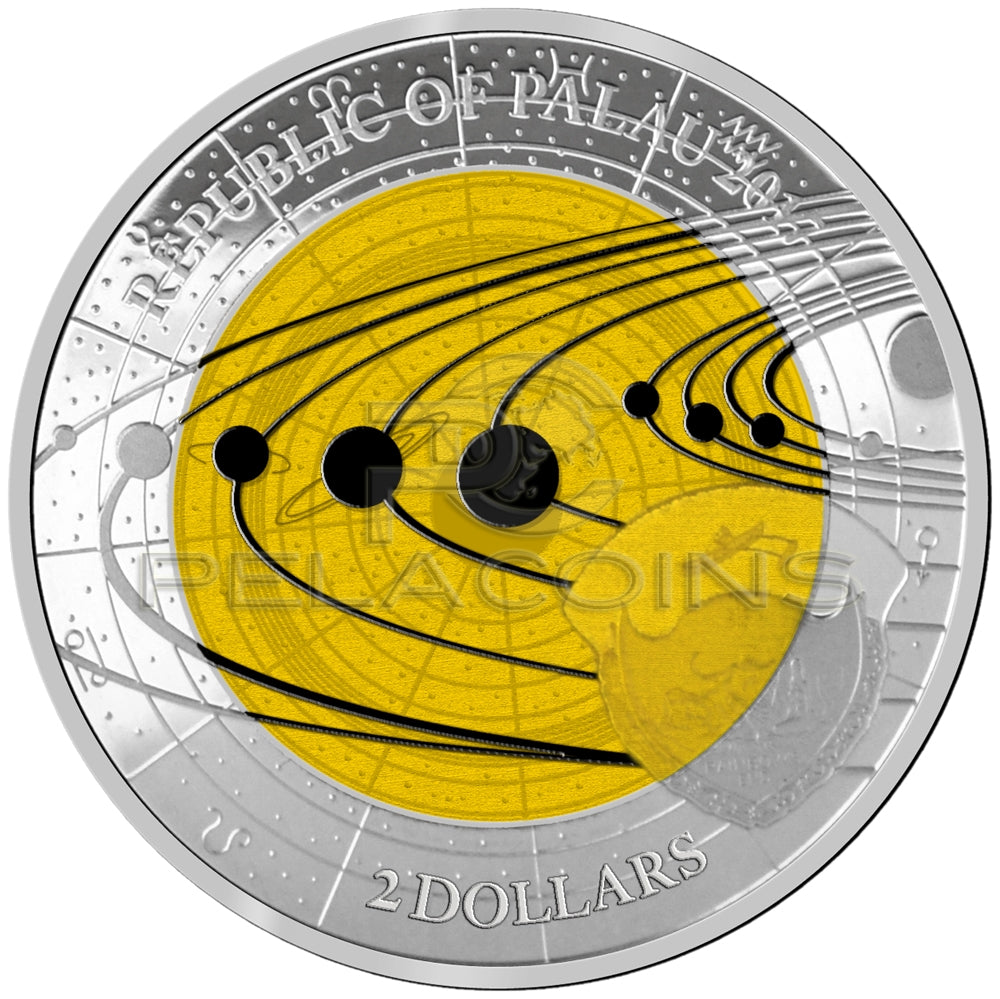 Palau 2017 2$ Saturn Niobium - Solar System