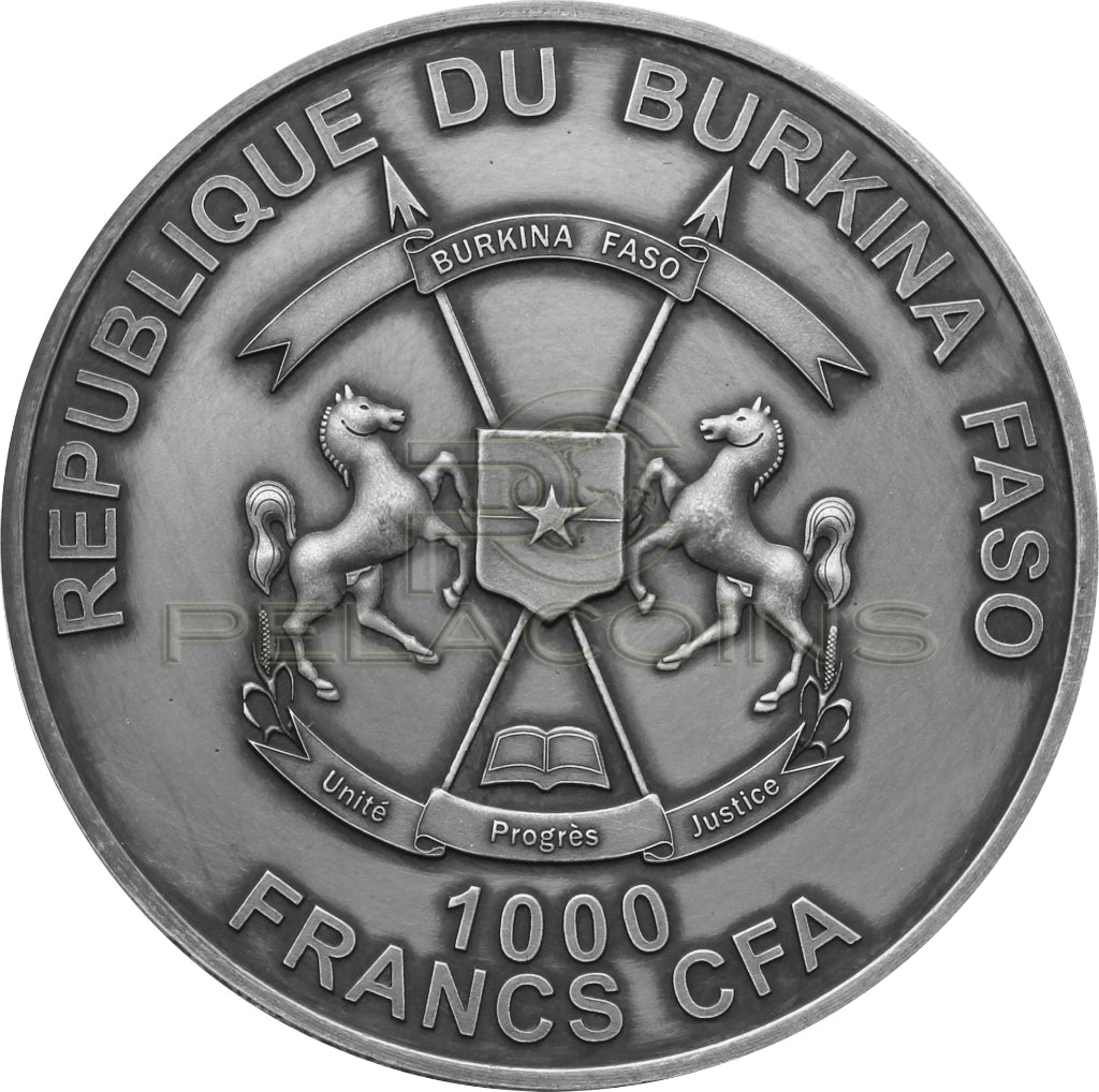 Burkina Faso 2016 1000 Francs Woolly Rhinoceros Mother Real Eye 1oz