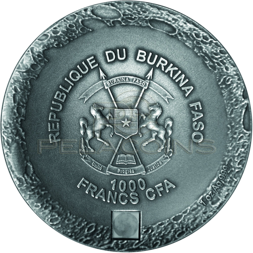 Burkina Faso 2016 1000 Francs Lunar Meteorite - Moon NANO Chip 1oz