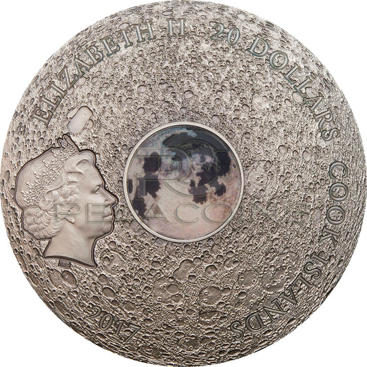 Cook Islands 2017 20$ Meteorite - Moon Earth\'s Satellite 3oz