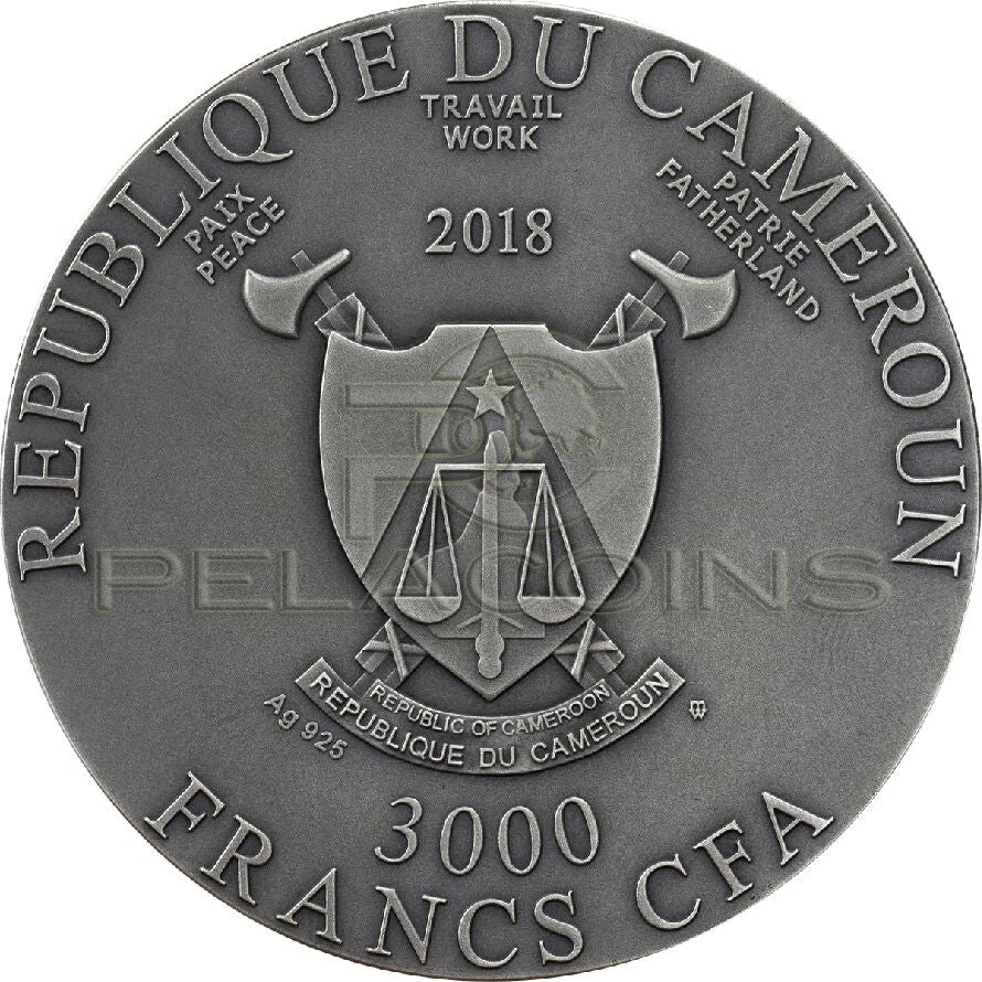 Cameroon 2018 3000 Francs Year of the Dog Chinese Lunar Calendar 3oz