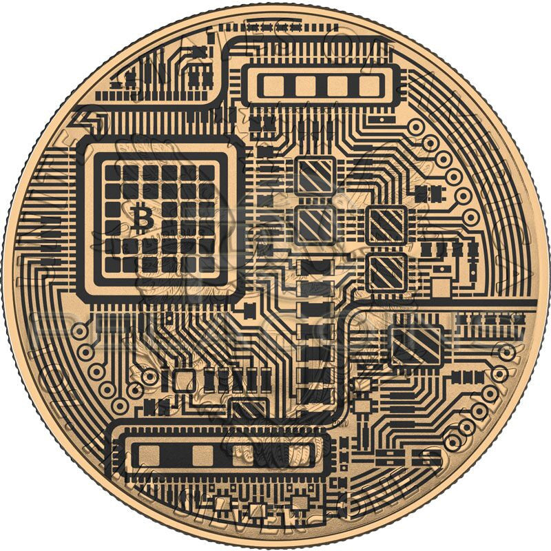 USA 2017 1$ Liberty Eagle Bitcoin Wires II Ruthenium and Gold plated 1oz