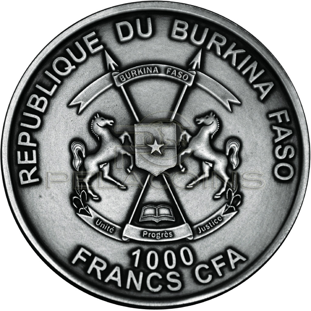 Burkina Faso 2017 1000 Francs World of Evolution - Echinoidea 1oz