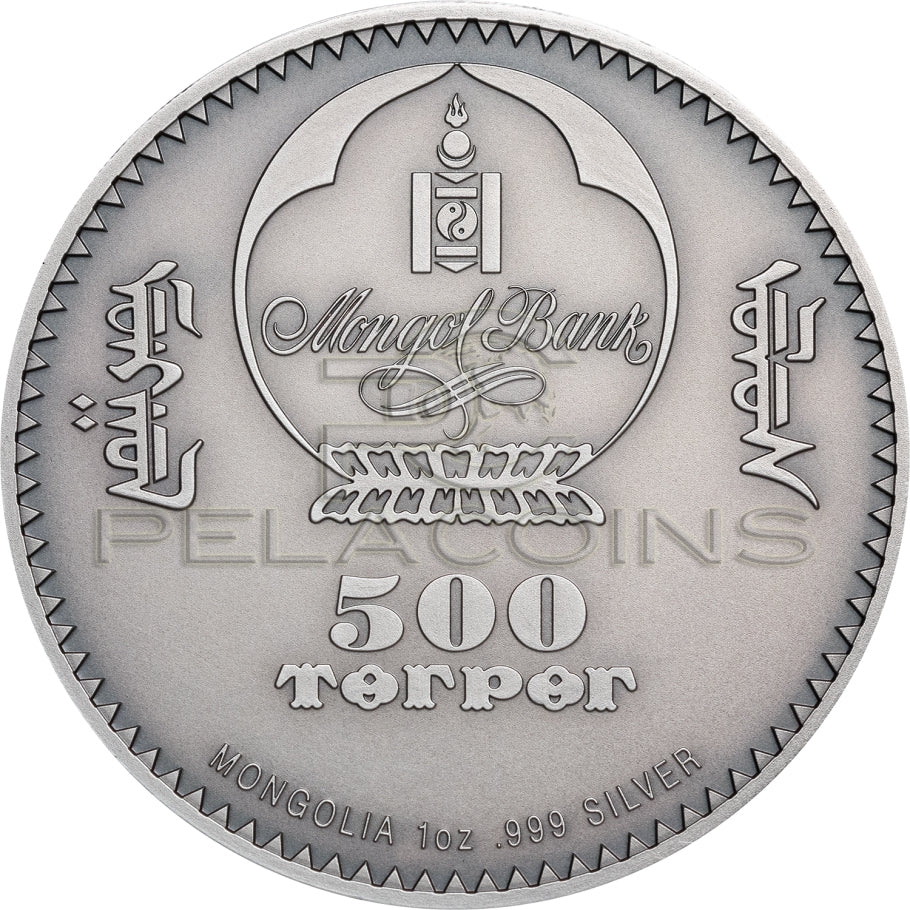 Mongolia 2019 500 Togrog MONGOLIAN GOBI BEAR Wildlife Protection 1oz