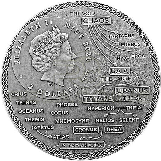 Niue Island 2020 5$ Atlas - Titans Glow In The Dark 2oz