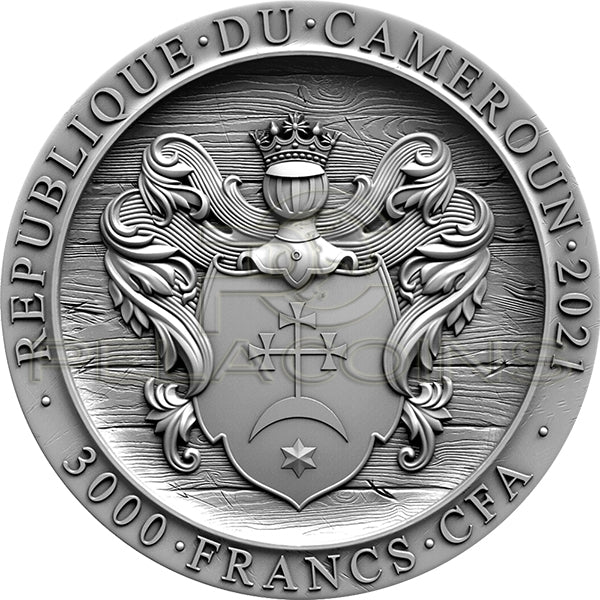 Cameroon 2021 3000 Francs Zaporozhian Cossack Legendary Warriors 3oz