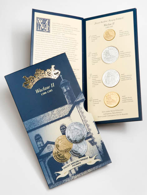 Koronowani Królowie Polski - Wacław II (1271-1305) - blister numizmatyka, 2008