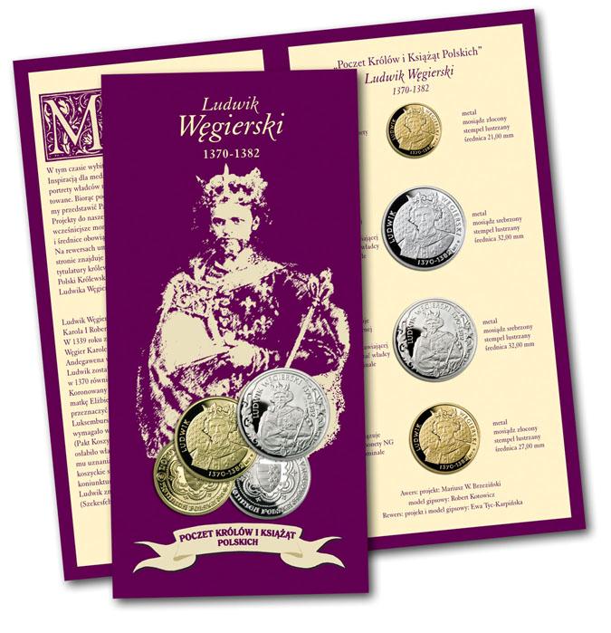 Koronowani Królowie Polski - Ludwik Węgierski (1370-1382) - blister numizmatyka, 2008