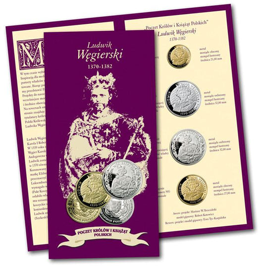 Koronowani Królowie Polski - Ludwik Węgierski (1370-1382) - blister numizmatyka, 2008